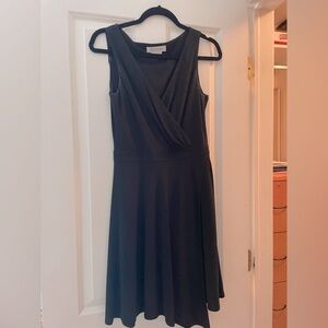 Kay Unger black wrap dress with belt